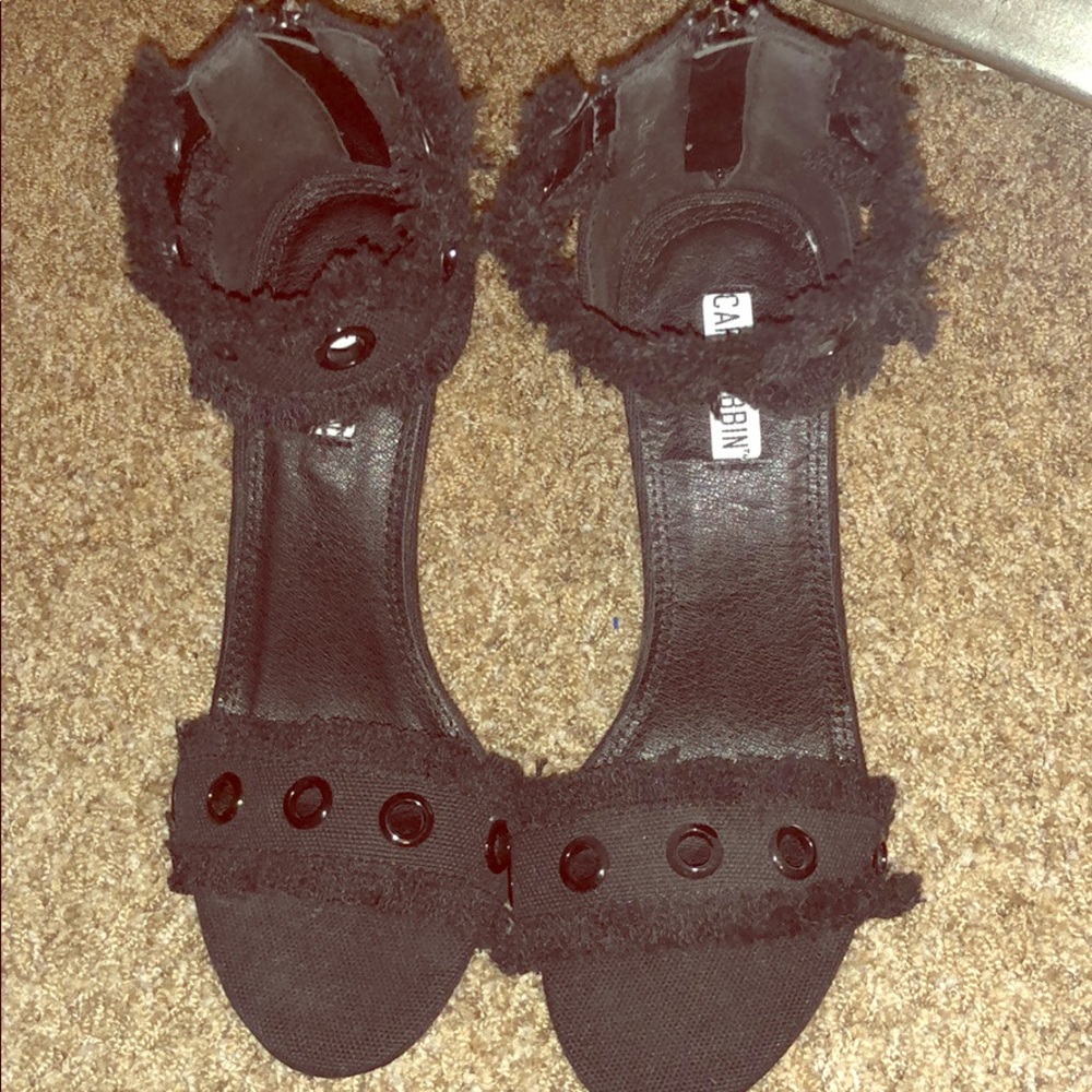 Black denim heel
